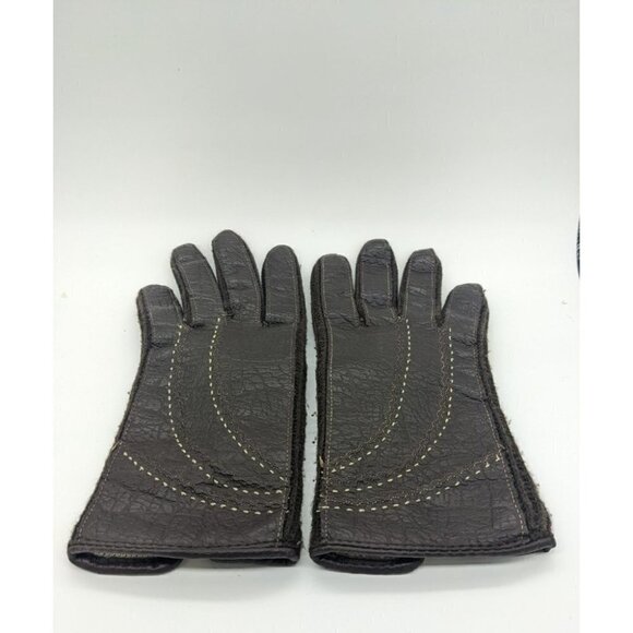 Women's Genuine Leather Winter Gloves Lined With Insulation Size Medium. - Picture 1 of 4